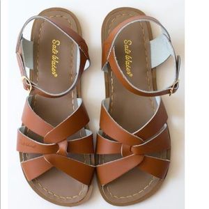Sun San Brown leather youth  girl sandals, sz 5